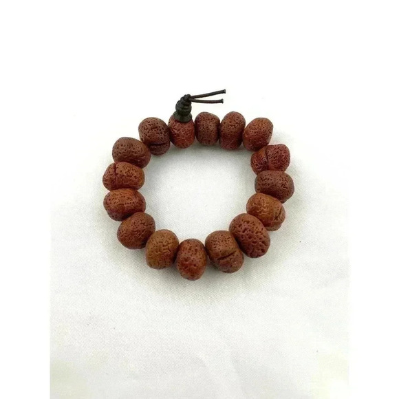 Lava Rock Stretch Bead Bracelet Wrap Lightweight - Picture 4 of 7